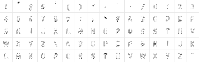 Refuse 3 Regular  glyph index