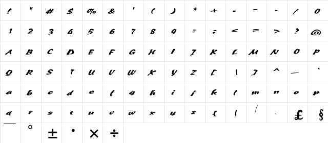 HanWangCC15 Regular  glyph index