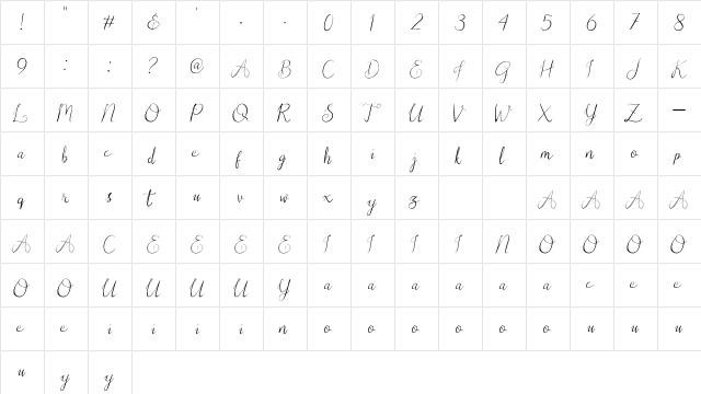 Christopher Lynn Regular  glyph index