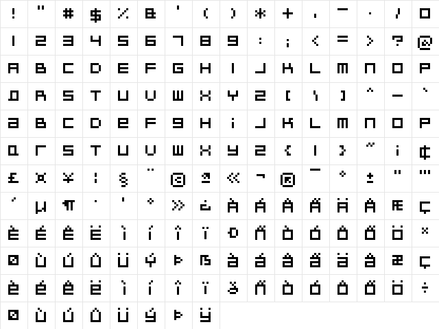 BitDust Two Regular  glyph index