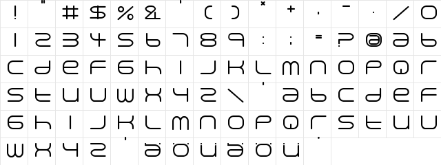 Creaminal Regular  glyph index