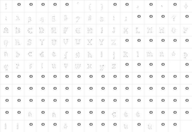 3BubbleBath Bold  glyph index