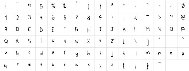 Self Mutilation Regular  glyph index