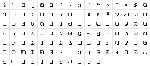zlabelle remix Regular  glyph index