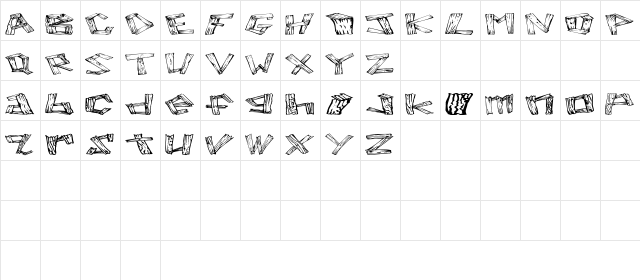 Wood 2 Regular  glyph index