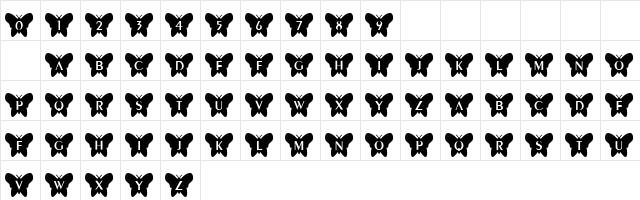 101! 'FlieZ fer Rose Regular  glyph index