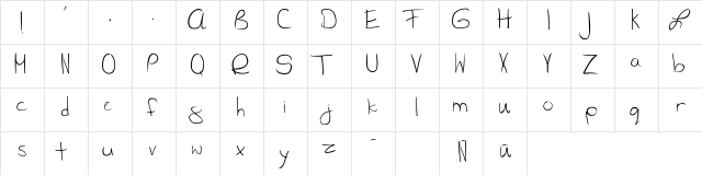 SL Runaway Girl Regular  glyph index