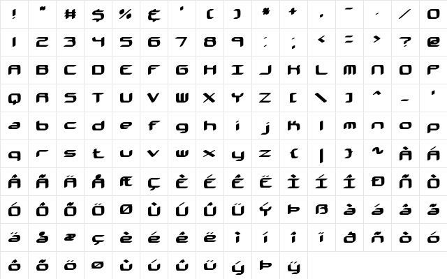 Kinkaid BRK Normal  glyph index