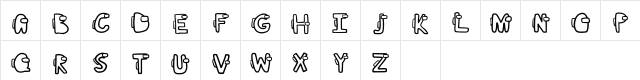 Among Us Regular  glyph index