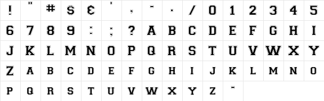 CollegiateFLF Regular  glyph index