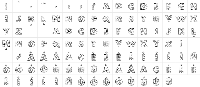 JMH Mummy Regular  glyph index
