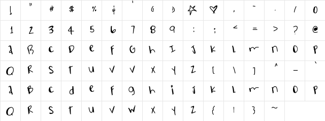 ElectricCircus Medium  glyph index