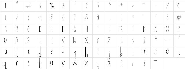 Adouliss Regular  glyph index