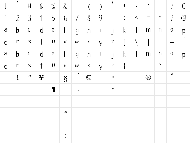 idk Regular  glyph index