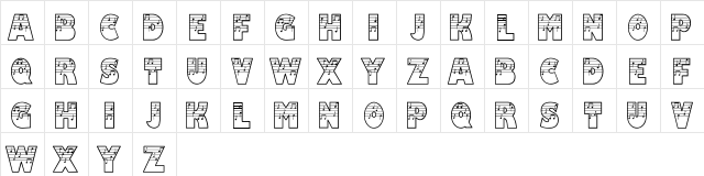 DTNoted Regular  glyph index