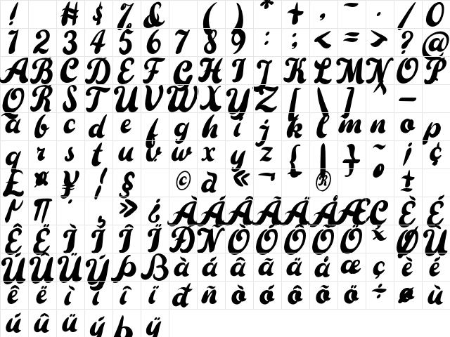 The Poisoned Heart Regular  glyph index