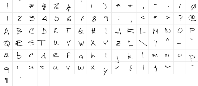 Dawson Regular  glyph index