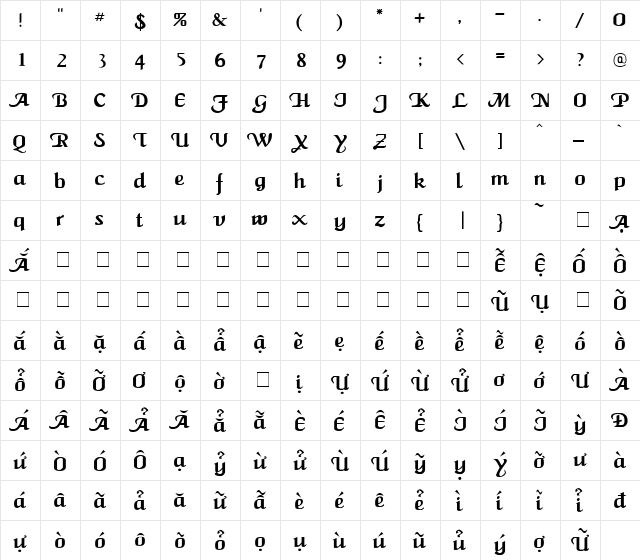 VI Khᮨ H Regular  glyph index