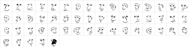 Wacofaces04 Regular  glyph index