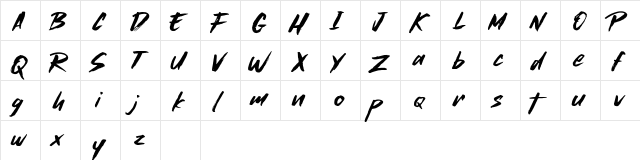 Willmad Friday Regular  glyph index