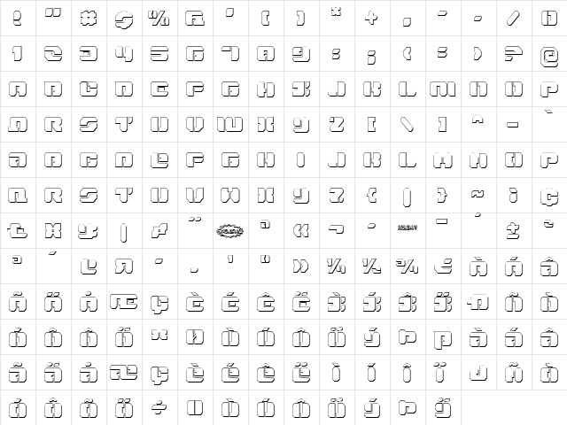 Dan Stargate Outline Regular  glyph index