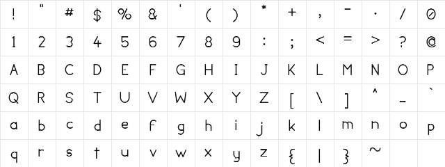 Lumpy Bump Regular  glyph index