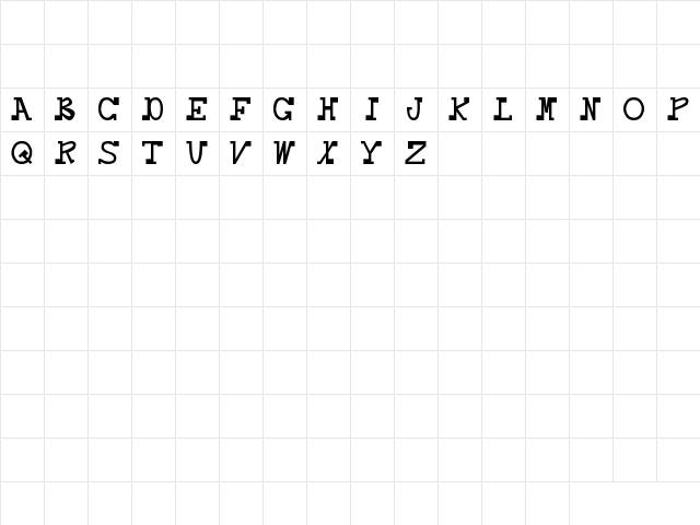 daBoss justCAPS  glyph index