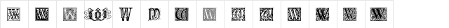 Ornamental Initials W Regular  glyph index