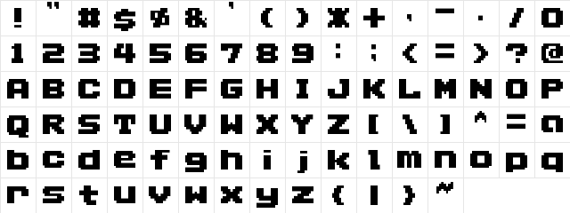 AddLGBitmap09 Regular  glyph index
