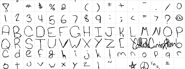 Cat's Awesomely Awesome Font Regular  glyph index