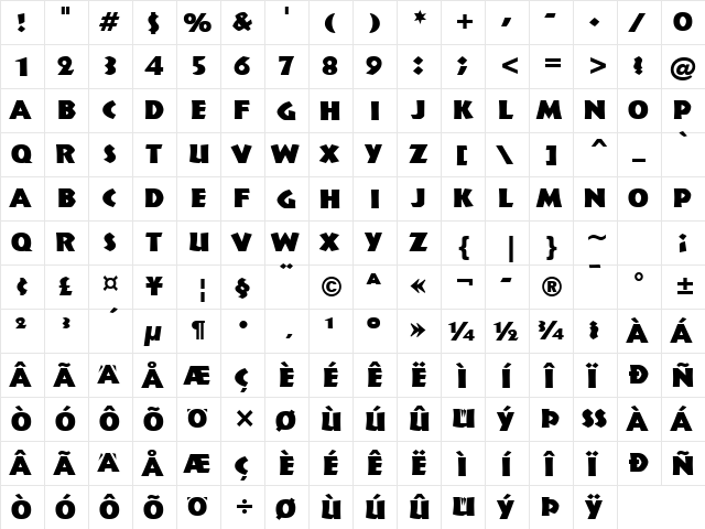 Informal011 Blk BT Black  glyph index