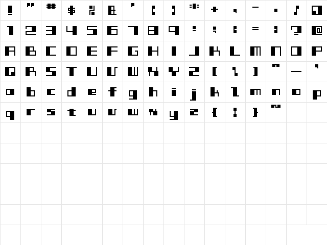 Pop TuneBitA12 Regular  glyph index