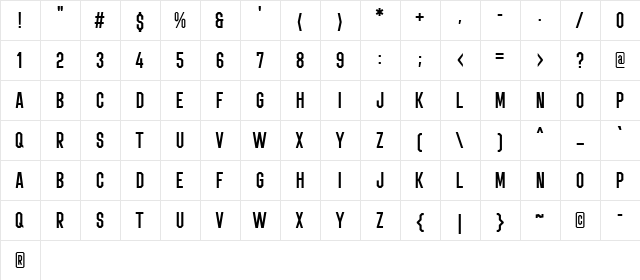 SPORTVIPER Regular  glyph index