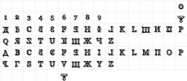 Kremlin Georgian I 3D Regular  glyph index