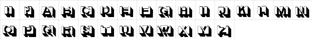 LetterBuildingsTHREE Regular  glyph index