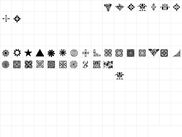 AEZ deco dings AEZ deco dings  glyph index