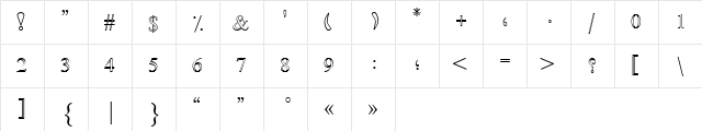 UL Bilal Outline Regular  glyph index