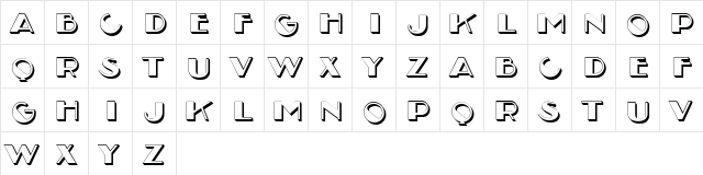 Wasco Hollow Regular  glyph index