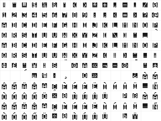 Screwtop Negative Regular  glyph index