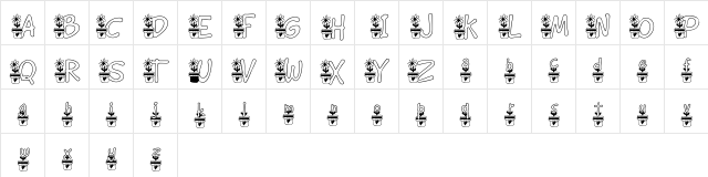 KG FLOWER Regular  glyph index