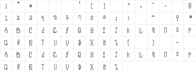 Verina Gold Regular  glyph index
