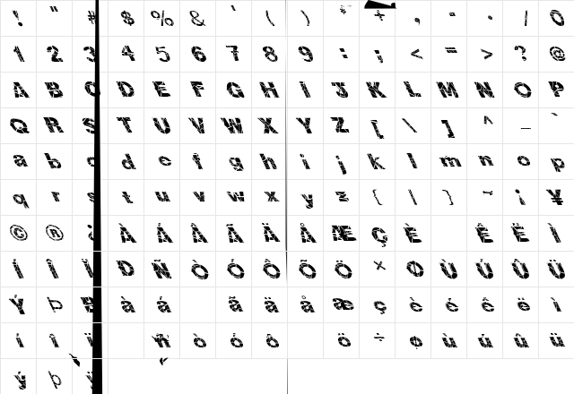FZ JAZZY 36 CRACKED LEFTY Normal  glyph index