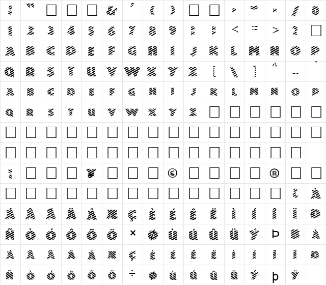 FZ JAZZY 24 STRIPED Normal  glyph index