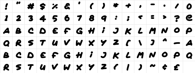 Quickly Regular  glyph index