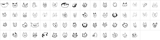 LinusFace Regular  glyph index