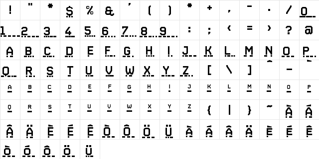 TransAM-Modified Regular  glyph index