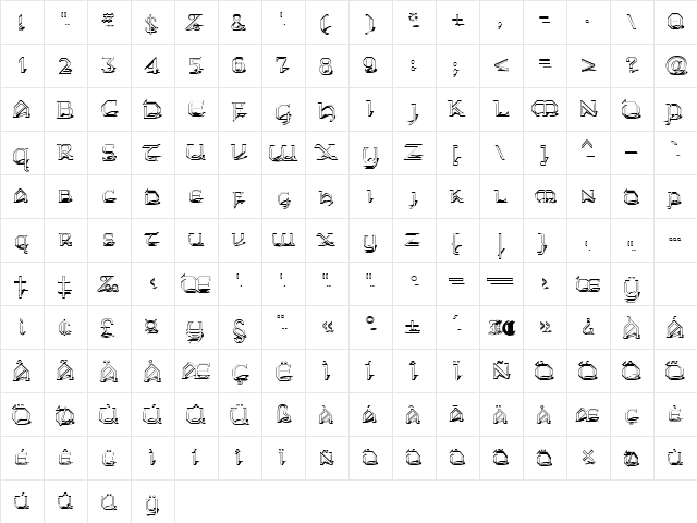 KarthagoShadow Regular  glyph index