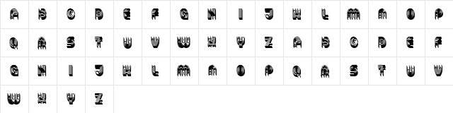 Jumble Regular  glyph index