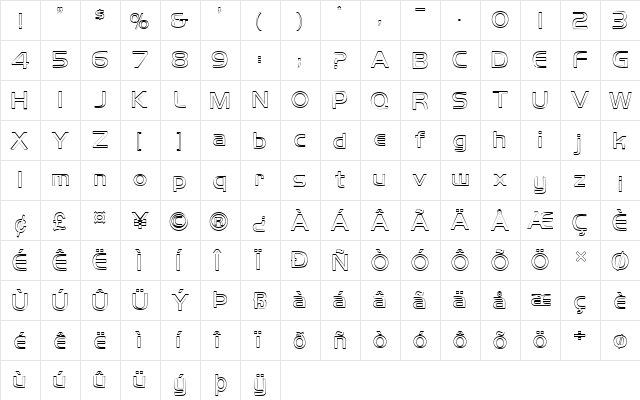 FZ BASIC 8 HOLLOW Normal  glyph index