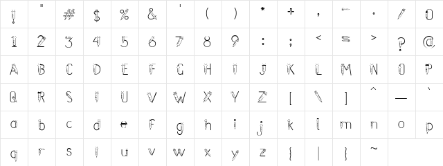 LD Shots Regular  glyph index
